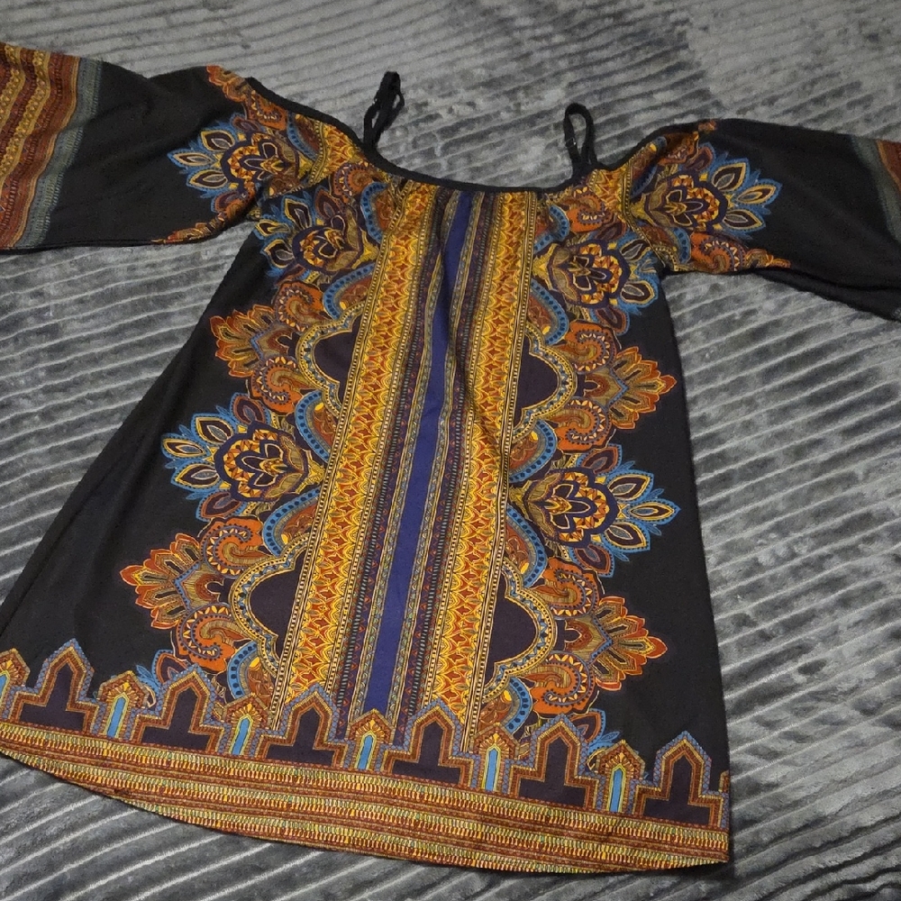 Bohemian Black and Orange Women's Tunic